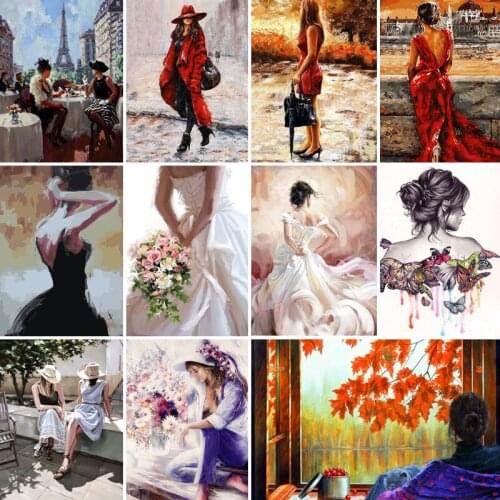 50/65/75cm Painting By Numbers woman Sexy Oil Painting Portrait Pictures By Number Paint By Numbers For Adults Home Decor