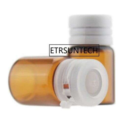 1000pcs 1ml 2ml Mini Amber Glass Vial with Tearing off Cap Essential Oil Bottle Sample Small Refillable Pot F20171283