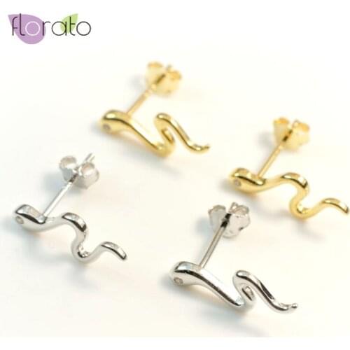 Minimalist 925 Sterling Silver Animal Stud Earrings for Women Tiny Snake/Butterfly Earrings Fashion Jewelry 2020