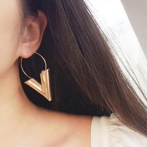 Fashion New Jewelry Personality Exaggerated Minimalist Inverted Triangle Earrings Ear Ring Gift