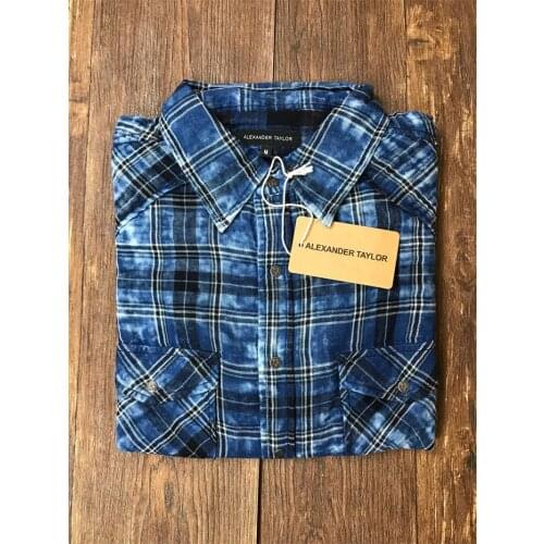 Mens 100%cotton double yarns shirt Ozone wash western shirt