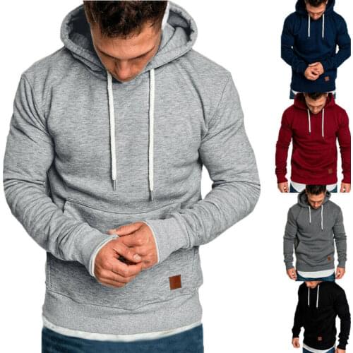 Mens Hoodies Cotton Blend Sweatshirt Autumn Winter Warm Fleece Coat Pullover Hooded Jumper Jacket Male Sweatshirt Tops