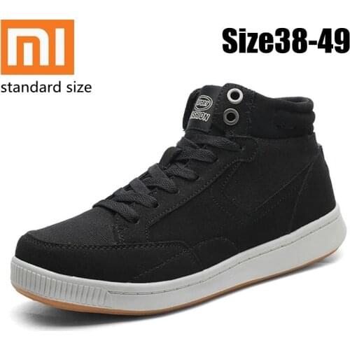 Xiaomi Warm Winter Waterproof Men Boots Cow Suede Canvas Mens Fur Snow Boots Sneakers Boots Mens Ankle Boots Size 38-49