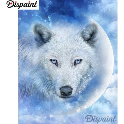 Dispaint Full Square/Round Drill 5D DIY Diamond Painting "Animal wolf scenery" 3D Embroidery Cross Stitch Home Decor Gift A18459