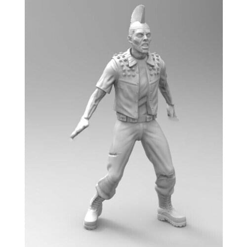 New Unassembled 1/24 75mm ancient officer Zombie - Punk Resin Figure Unpainted Model Kit