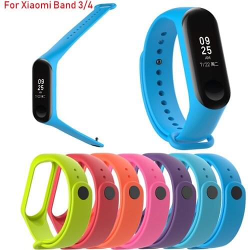 Strap For Xiaomi Mi Band 3 4 Silicone Wristband Bracelet Replacement For Xiaomi Band 3 4 Wrist Color Soft Strap Accessories