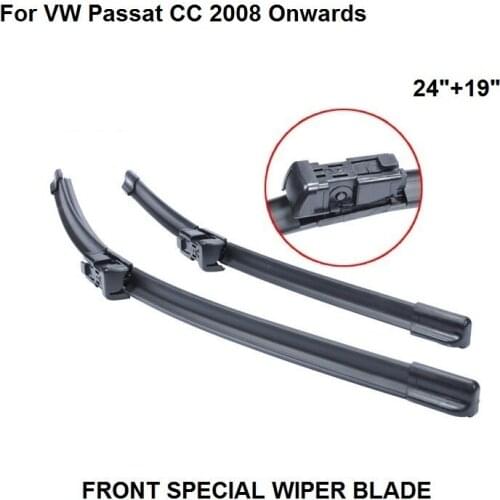 Wiper Blade For VW Passat CC 2008 Onwards 24''+19'' High Quality Natural Rubber Clean Front Windshield
