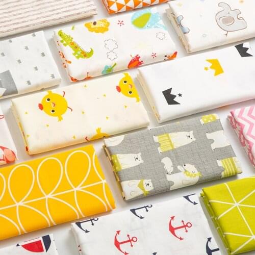 Pure cotton fabric100% kids twill cartoon plant Animals geometric printed brocade bedding sheet quilt cover dress for sewing