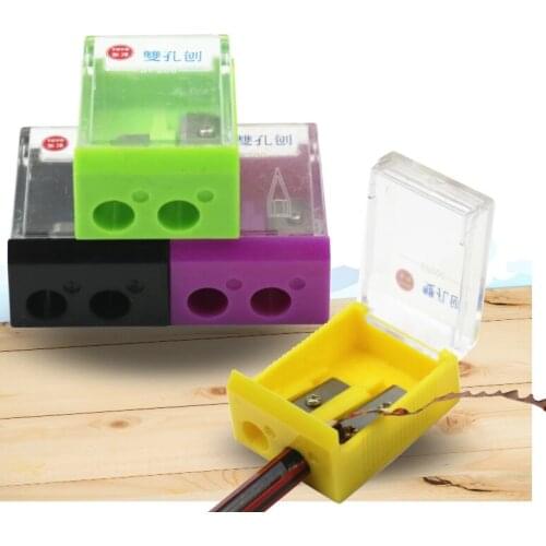 High quality double hole Pencil sharpener School students cut pencil tool 1pcs