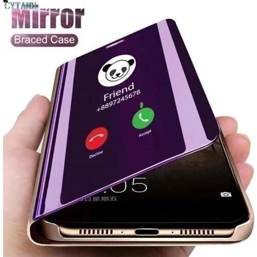 For Xiaomi Mi CC9 Pro 9 SE Mi 8 Lite A3 A2 CC9e Clear View Smart Mirror Flip Stand Case Cover For Mi Note 10 F1 Leather Cases