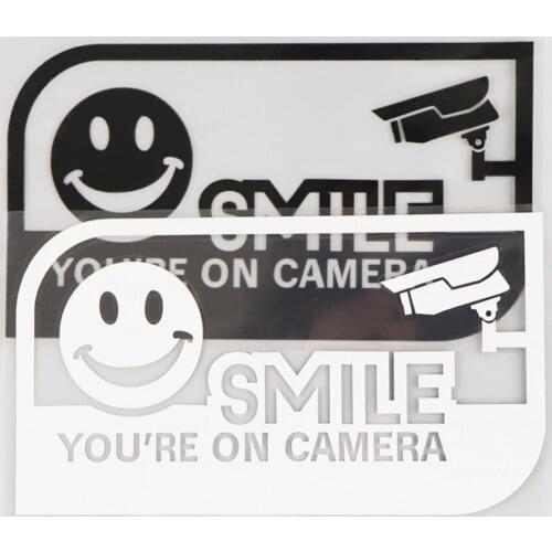 15.1*8.4CM YOU'R ON CAMER Funny Smile Vinyl Decal Car Sticker Warning Signs
