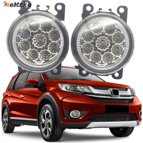 2PCS Car Styling 9-Pieces LED Fog Light Lamp for Honda BR-V BR V 2016 2017 2018 2019 H11 12V Halogen Fog Lights DRL