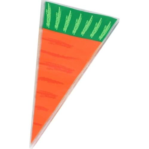 20Pcs Easter Rabbits Carrot Candy Bag Gift Bag Candy Cones Kids Birthday Party Party Decoration Decoration Transparent Plastic