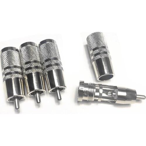 4 Pcs Hi-end Silver Plated Audio RCA Plug for DIY Rca Cable Connector