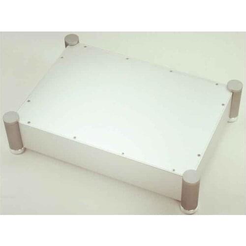 450*105*310mm DIY Box Sandblasting Amplifier Case Home Audio WA62 Silver Full Aluminum Amplifier Chassis Tube Amp