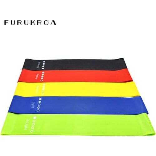5PCS Yoga ElasticTension Bands Gym Resistance Band Pilates Elastic Fitness Loop Rubber Stretching Body Equipment Pull Rope X114B