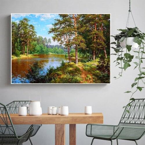River Landscape Diamond Painting DIY 5D Cross Stitch Full Square/Round Diamond Embroidery Mosaic Home Decoration