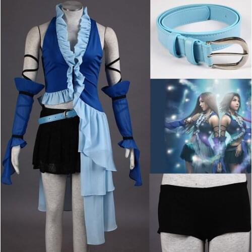 Anime Final Fantasy X Yuna Lenne Song Cosplay Costume Women Performance Suit Halloween Carnival Party Fancy Dresses