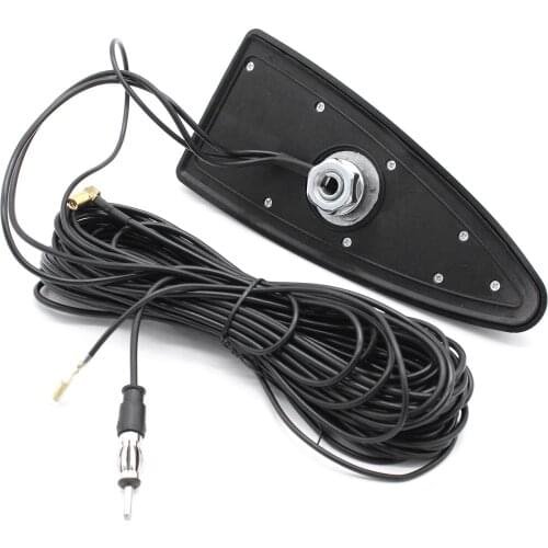 Waterproof Shark Fin Antenna Special Type DAB +AM/FM Signal Active SMB Female DIN Connector Black