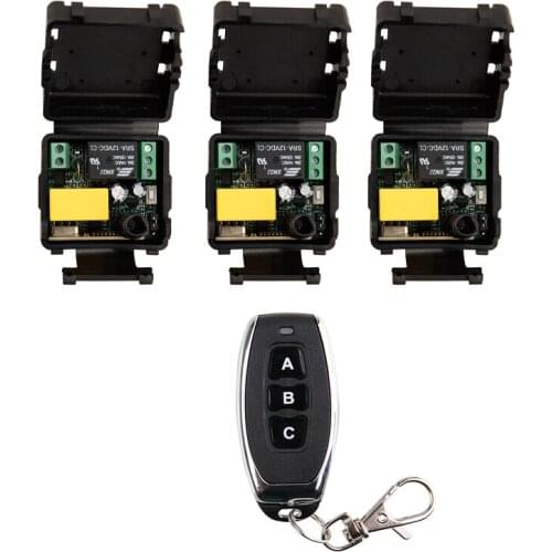 AC 220 V 1 channel RF mini Wireless Remote Control switch 3 Receiver & 1 transmitter light power on/off