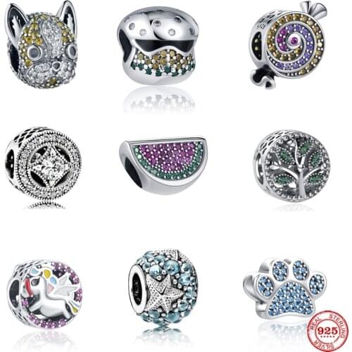 Cute Unicorn Dogs & Cats Dangle Charm Bead Fit Original Pandora Bracelet 925 Sterling Silver DIY Jewelry Making Women Gift