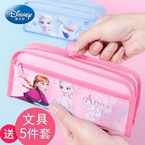 Disney Pencil Case Stationery Bag Cartoon Cute Pencil Case Multifunctional Student Stationery Box Large Capacity Korean Version