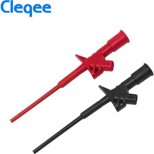 Cleqee P5004 2PCS Professional Insulated Quick Test Hook Clip High Voltage Flexible Testing Probe