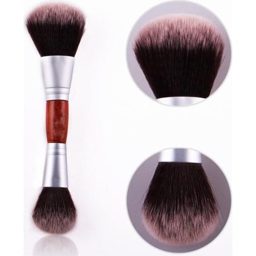 Cosmatic Makeup Brush Unique 2 Way Dual Heads Loose Powder Face Blush Blusher Brush Multi-function Makeup Beauty Tool Sale