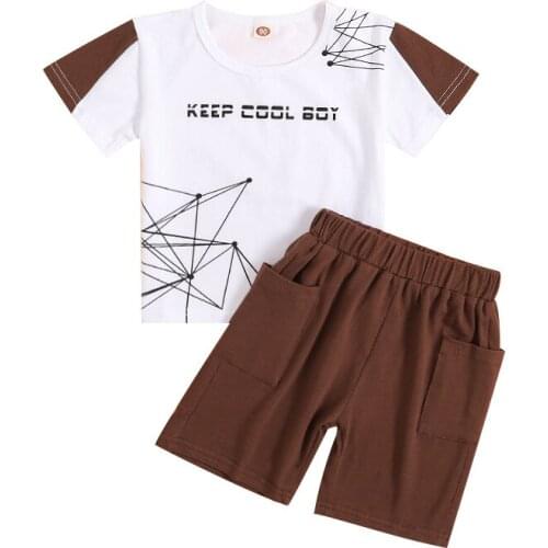 Children, boys, girls and boys, solid color graphics, short sleeve jacket and shorts set, two-piece suit