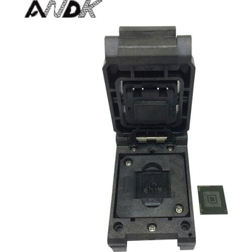 EMMC153/169 BGA153 BGA169 Burn in Socket Pin Pitch 0.5mm IC Body Size 12x16mm Clamshell Test Socket Adapter Data Recovery