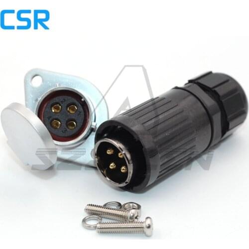 HP20 Automotive connectors 4pin waterproof electrical plug socket IP67, LED outdoor cable installation connector 4pin