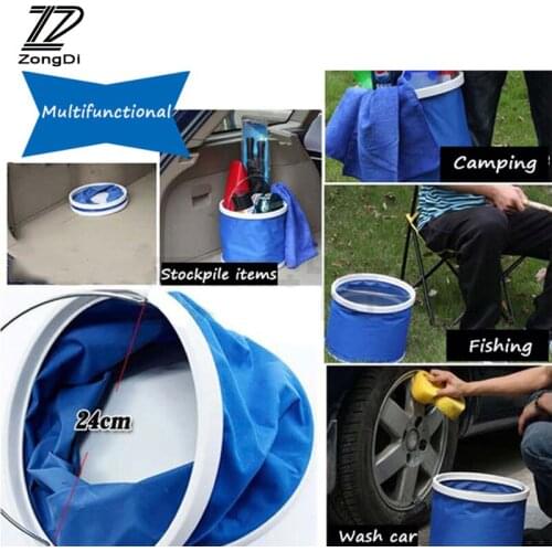 ZD For Hyundai Tucson 2017 Solaris ix35 i30 Suzuki Swift Mitsubish ASX Mazda 3 6 Car Cleaning Tool Trunk Storage Wash Bucket Bag