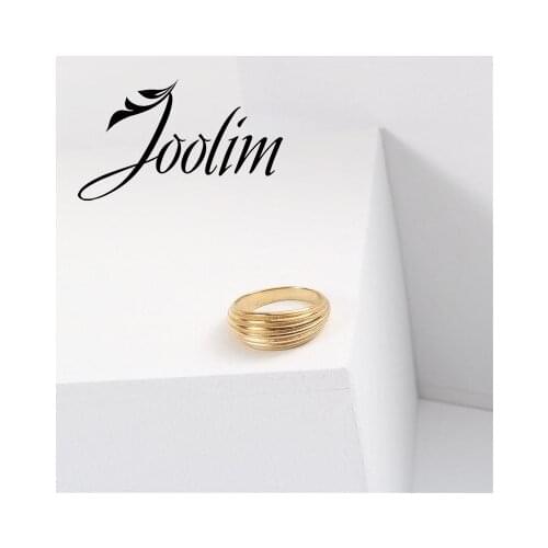 Joolim High End 18K Gold PVD Retro Bandeau Loopy Rings for Women Stainless Steel Jewelry Wholesale