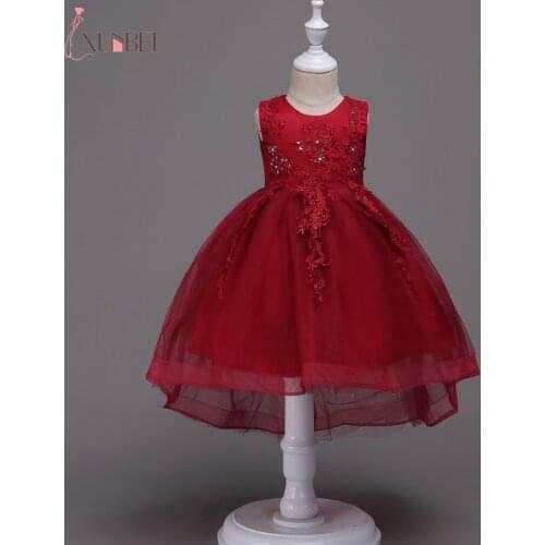 Lovely High Low Tulle Flower Girl Dresses With Shawl 2019 Crystal Appliqued Dresses For Girls Kids Prom Dresses vestido daminha