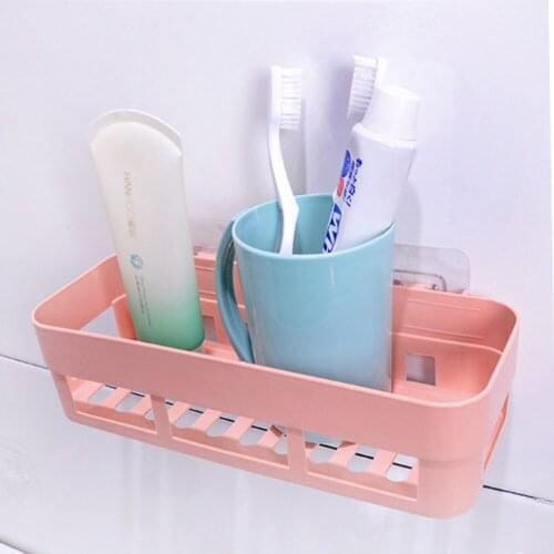 Kitchen seamless non-perforated drain storage basket Bathroom sundries storage rack Cosmetic storage basket