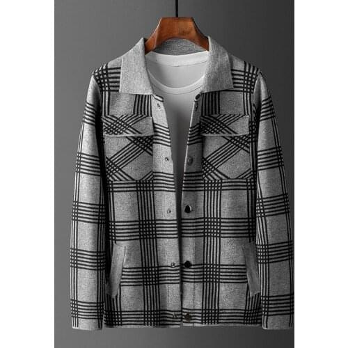 2021 classic High Quality Black White Stripe Fashion Casual Coat Cardigan Computer Knitted Thick Men Sweater Size M L XL 2XL 3XL