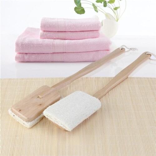 Natural Loofah Bath Shower Brush with Long Handle Cleaning Tool Exfoliating Back Massage Supplies