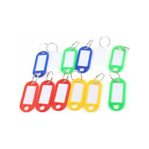 Waiter Assorted Color Plastic Name Tag Badge Clip Holder Keyring 12 Pcs