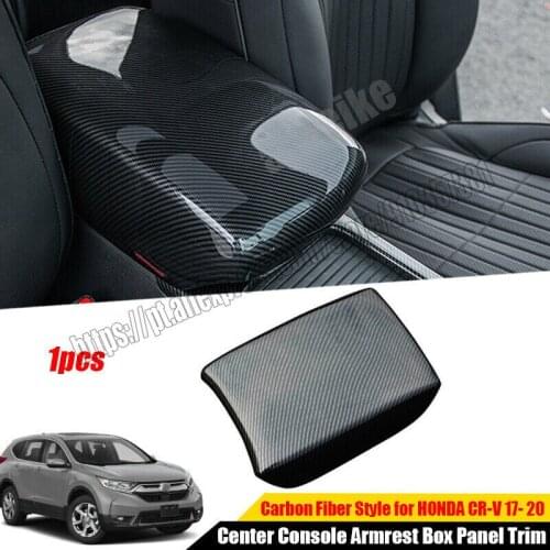 Carbon Fiber Center Console Armrest Box Panel Trim For Honda CRV CR-V 2017 2018 2019 2020 2021