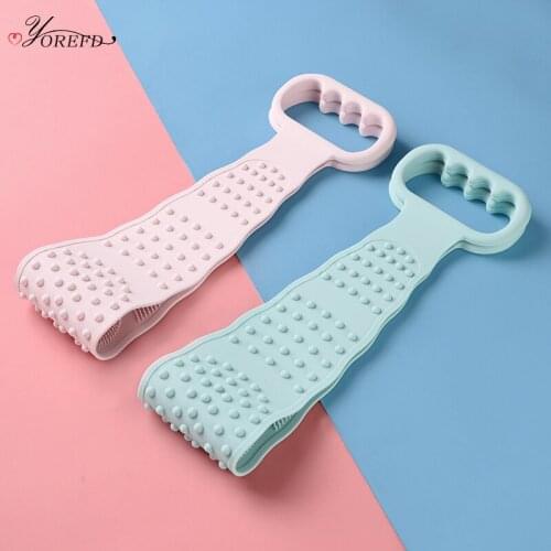 OYOREFD Portable Silicone Bath Body Brush Strong Painless Back Scrubber Bathroom Body Massage Exfoliating Towel Shower Brush