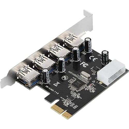 PCI-E to USB 3.0 Expansion Card 4-Port USB 3.0 5Gbps Port Hub for Desktop Motherboards That Support PCI E Interface,1Pcs