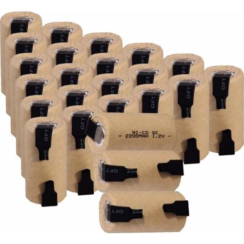 Real capacity! 24 pcs SC 2200mah 1.2v battery NICD rechargeable batteries for power tools for electric screwdrivers