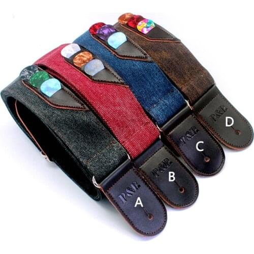 Retro Cowboy Guitar Strap with PU Leather Head Electric Acoustic ukulele Folk Jazz Guitar Bass Musical Instrument Accessories