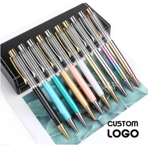 10 pcs/lot Personalized Engraved Ballpoint Pen Creative DIY Handmade Ballpoint Pens Custom Logo Metal Empty Pen Wedding Gifts