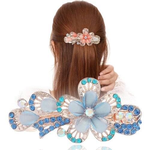 Crystal Hair Clips Resin Hairpins for Women Hair Accessories Natural Stone Hair Barrettes Floral Headwear for Wedding Party