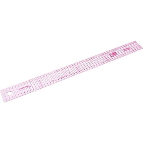Sewing tailor 54 cm shared double side metric straight ruler transparent pink