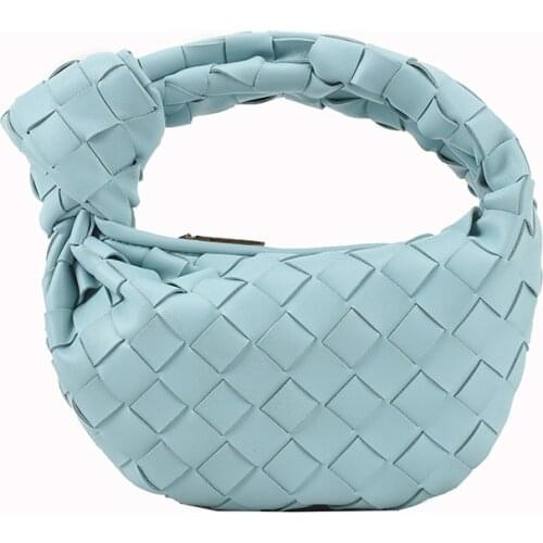 PU Knotted Handbag Leather Mini Casual Handbag 2021 Fashion Hand-woven Bag Designer Luxury Brand Female Bag Lady Shoulder Bag