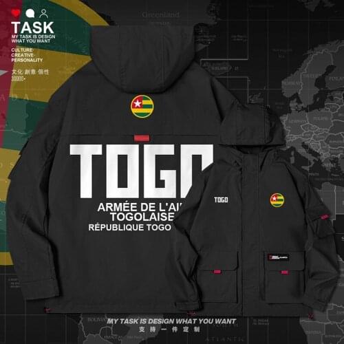 Togo Togolese Togolaise TG TGO men jacket hooded air force logo army fan mens Tactical coat for men windbreaker autumn clothes