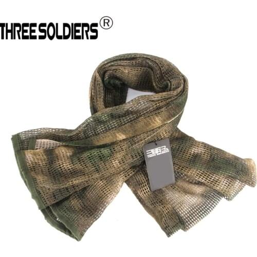 Outdoor tactical camouflage protect blowing sand scarves Tactical Mesh Scarf Sniper Face Veil Camping Hunting Scarve