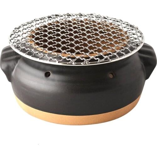 Japanese BBQ oven household charcoal small household indoor outdoor small stove baking net Korean portable charcoal clay grill